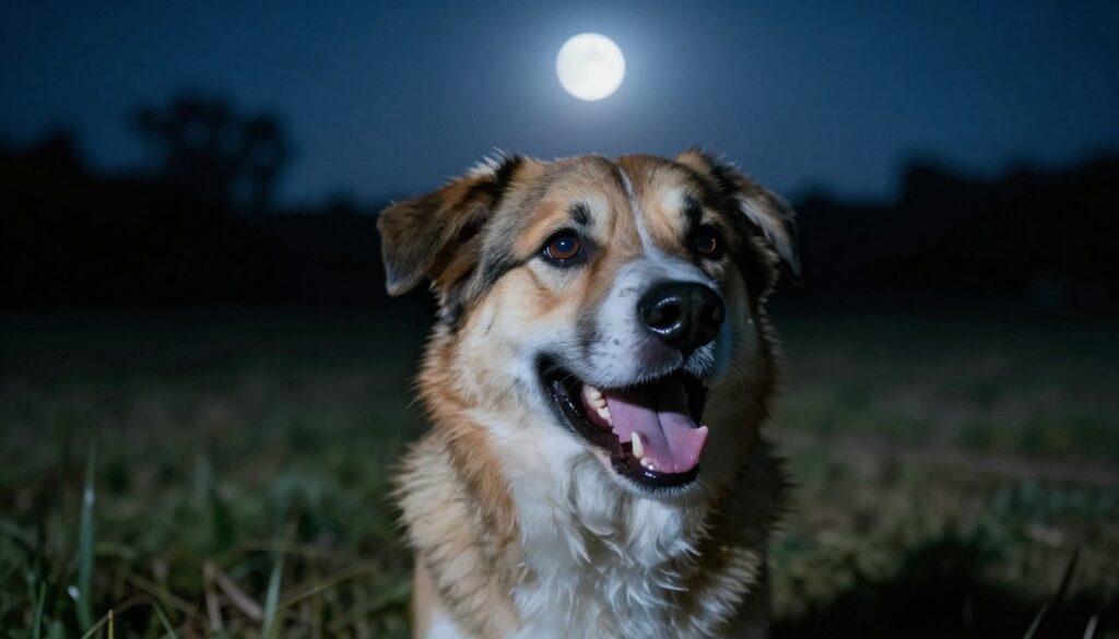 Dog Panting at Night